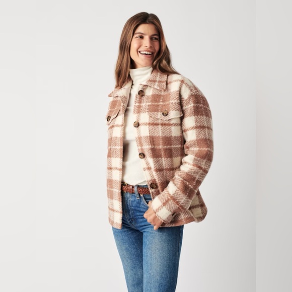 Faherty Collins Rose Plaid Fieldstorm Blanket Shirt Jacket Size XS X-small - Picture 4 of 9